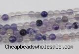 CFL200 15.5 inches 4mm round purple fluorite gemstone beads wholesale