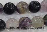 CFL206 15.5 inches 16mm round purple fluorite gemstone beads wholesale