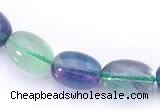 CFL25 A- grade 10*14mm egg-shaped natural fluorite gemstone bead