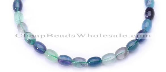 CFL25 A- grade 10*14mm egg-shaped natural fluorite gemstone bead