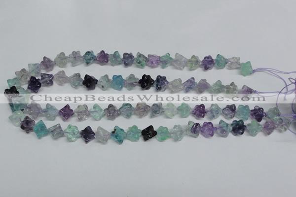 CFL302 15.5 inches 8*8mm carved cube natural fluorite beads