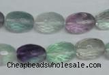 CFL307 15.5 inches 10*14mm faceted rice natural fluorite beads