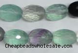 CFL308 15.5 inches 12*16mm faceted rice natural fluorite beads