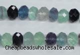 CFL314 15.5 inches 8*12mm faceted rondelle natural fluorite beads