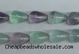 CFL327 15.5 inches 6*10mm teardrop natural fluorite beads