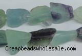 CFL333 15.5 inches 12*18mm nugget natural fluorite beads wholesale