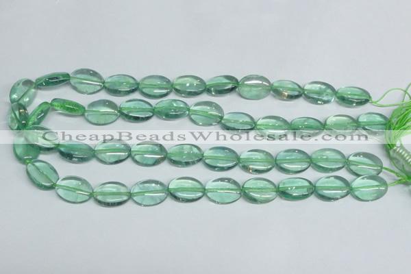 CFL336 15.5 inches 13*18mm oval natural green fluorite beads