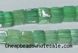 CFL339 15.5 inches 10*10mm cube natural green fluorite beads