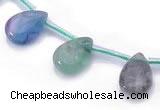 CFL35 8*12mm teardrop B grade natural fluorite beads Wholesale