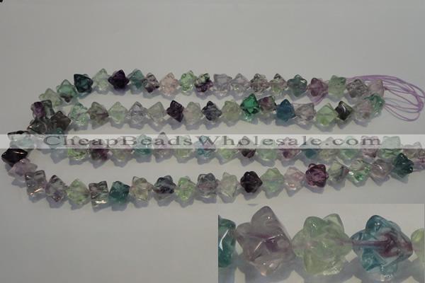 CFL481 15.5 inches 8*8mm carved cube natural fluorite beads