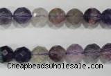 CFL500 15.5 inches 8mm faceted round fluorite beads wholesale