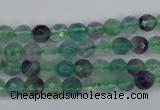 CFL51 15.5 inches 6mm faceted round AB grade natural fluorite beads