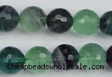 CFL55 15.5 inches 14mm faceted round AB grade natural fluorite beads