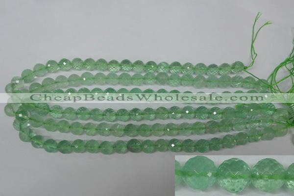 CFL623 15.5 inches 10mm faceted round green fluorite beads wholesale