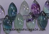 CFL701 Top-drilled 9*18mm marquise natural fluorite beads wholesale