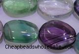 CFL724 15.5 inches 18*27mm nuggets natural fluorite beads wholesale