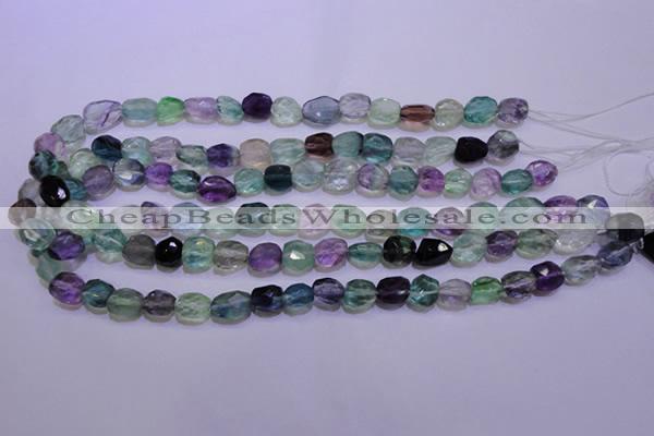 CFL725 15.5 inches 9*11mm faceted nuggets natural fluorite beads