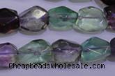 CFL726 15.5 inches 11*15mm faceted nuggets natural fluorite beads