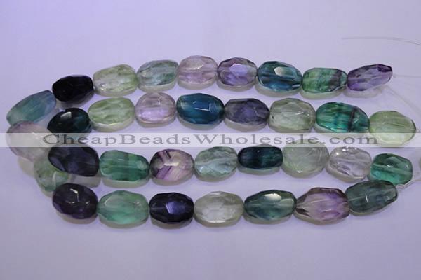 CFL728 15.5 inches 16*22mm faceted nuggets natural fluorite beads