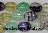 CFL777 15.5 inches 13*18mm oval rainbow fluorite gemstone beads