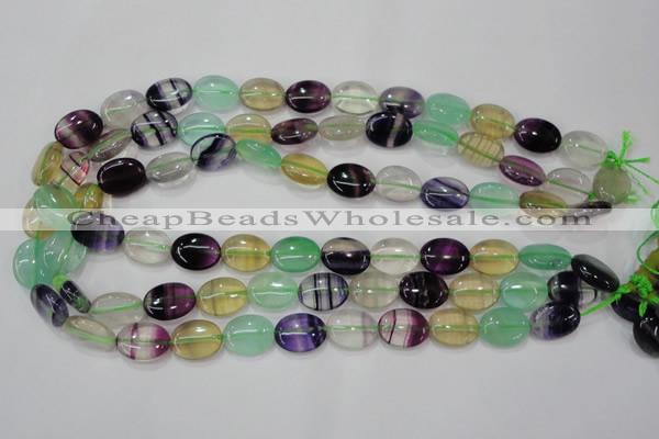 CFL777 15.5 inches 13*18mm oval rainbow fluorite gemstone beads