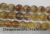 CFL802 15.5 inches 8mm round yellow fluorite gemstone beads