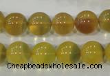 CFL804 15.5 inches 12mm round yellow fluorite gemstone beads