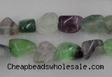 CFL951 15.5 inches 9*12mm nuggets natural fluorite beads wholesale