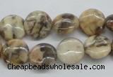 CFS07 15.5 inches 12mm flat round natural feldspar gemstone beads