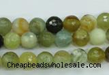 CFW03 15.5 inches 8mm faceted round flower jade beads wholesale