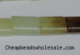 CFW143 15.5 inches 13*18mm flat tube flower jade gemstone beads