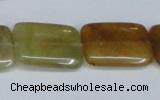 CFW151 15.5 inches 15*20mm rectangle flower jade gemstone beads