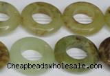 CFW168 15.5 inches 22mm donut flower jade gemstone beads