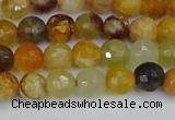 CFW211 15.5 inches 6mm faceted round flower jade beads