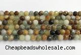 CFW219 15.5 inches 8mm faceted round flower jade beads