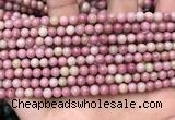 CFW44 15.5 inches 4mm round pink wooden jasper beads wholesale