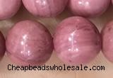 CFW54 15.5 inches 12mm round natural pink wooden jasper beads