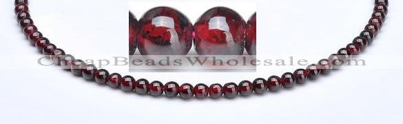 CGA05 15.5 inch 5mm round natural garnet gemstone bead Wholesale