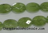 CGA102 15.5 inches 12*16mm faceted oval natural green garnet beads