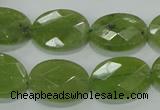 CGA103 15.5 inches 15*20mm faceted oval natural green garnet beads