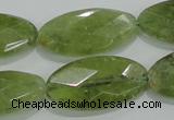 CGA104 15.5 inches 15*30mm faceted oval natural green garnet beads