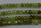 CGA155 15.5 inches 2*2.5mm faceted rondelle green garnet beads