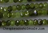 CGA156 15.5 inches 2.5*4mm faceted rondelle green garnet beads