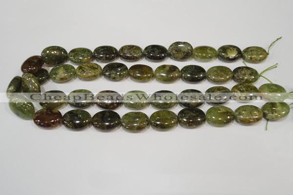 CGA224 15.5 inches 15*20mm oval natural green garnet beads