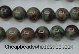 CGA304 15.5 inches 12mm round red green garnet gemstone beads