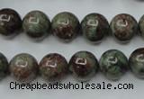 CGA305 15.5 inches 14mm round red green garnet gemstone beads