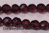 CGA361 14 inches 4mm faceted round natural red garnet beads wholesale