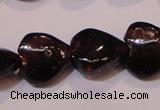 CGA393 15 inches 8*8mm heart natural red garnet beads wholesale