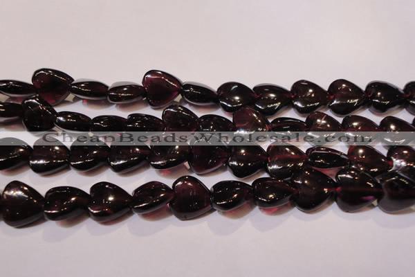 CGA394 15 inches 9*9mm heart natural red garnet beads wholesale