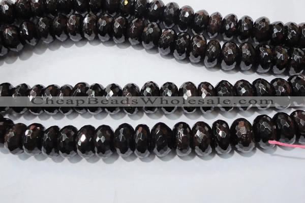 CGA462 15.5 inches 8*14mm faceted rondelle natural red garnet beads